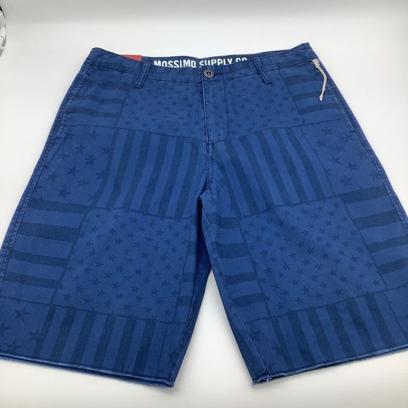 Mossimo Supply Co Mens Shorts Stars & Stripes Blue Size 32 NWT - Picture 3 of 9